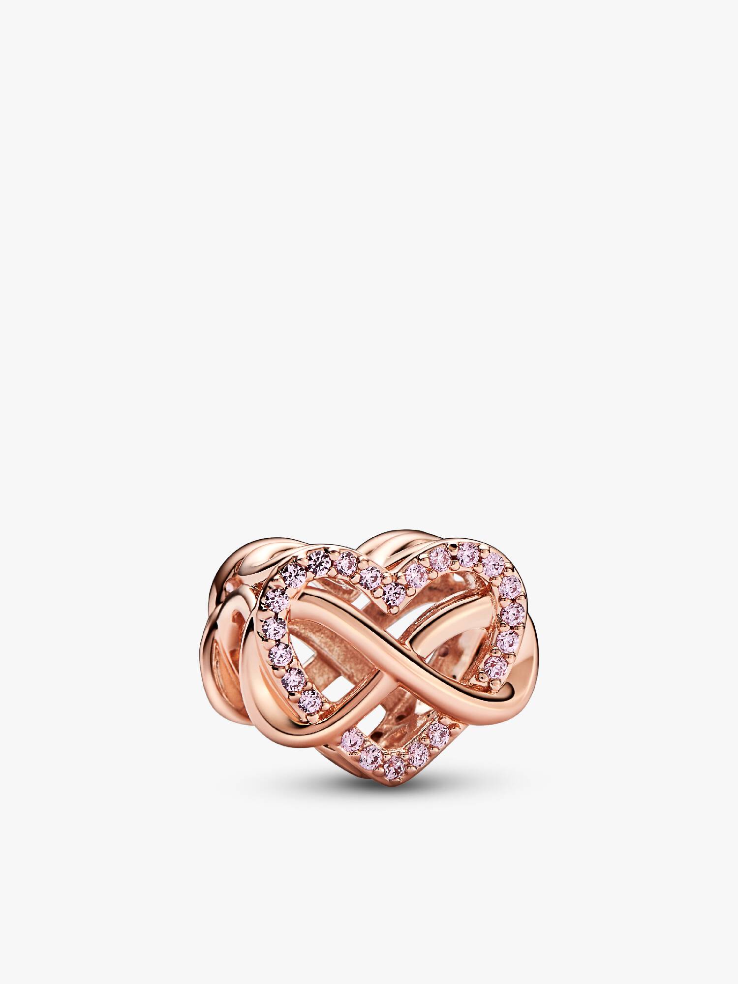 Family Infinity Pink Heart Charm