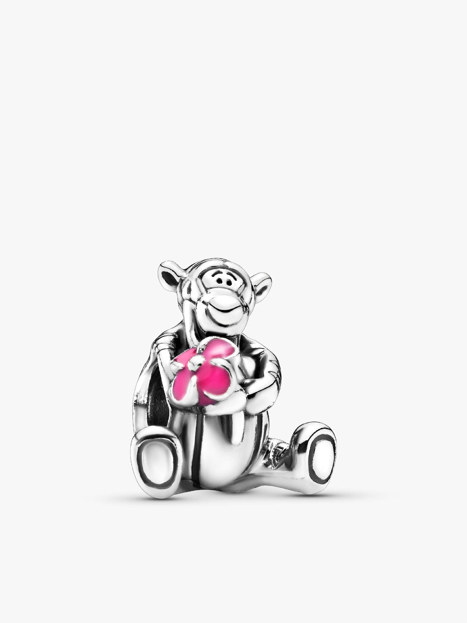 Disney Tigger silver charm with pink enamel