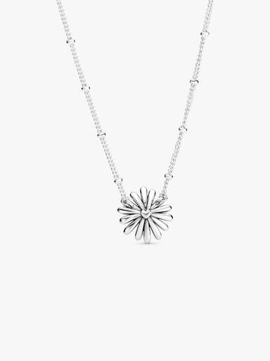 Daisy sterling silver collier with clear cubic zirconia