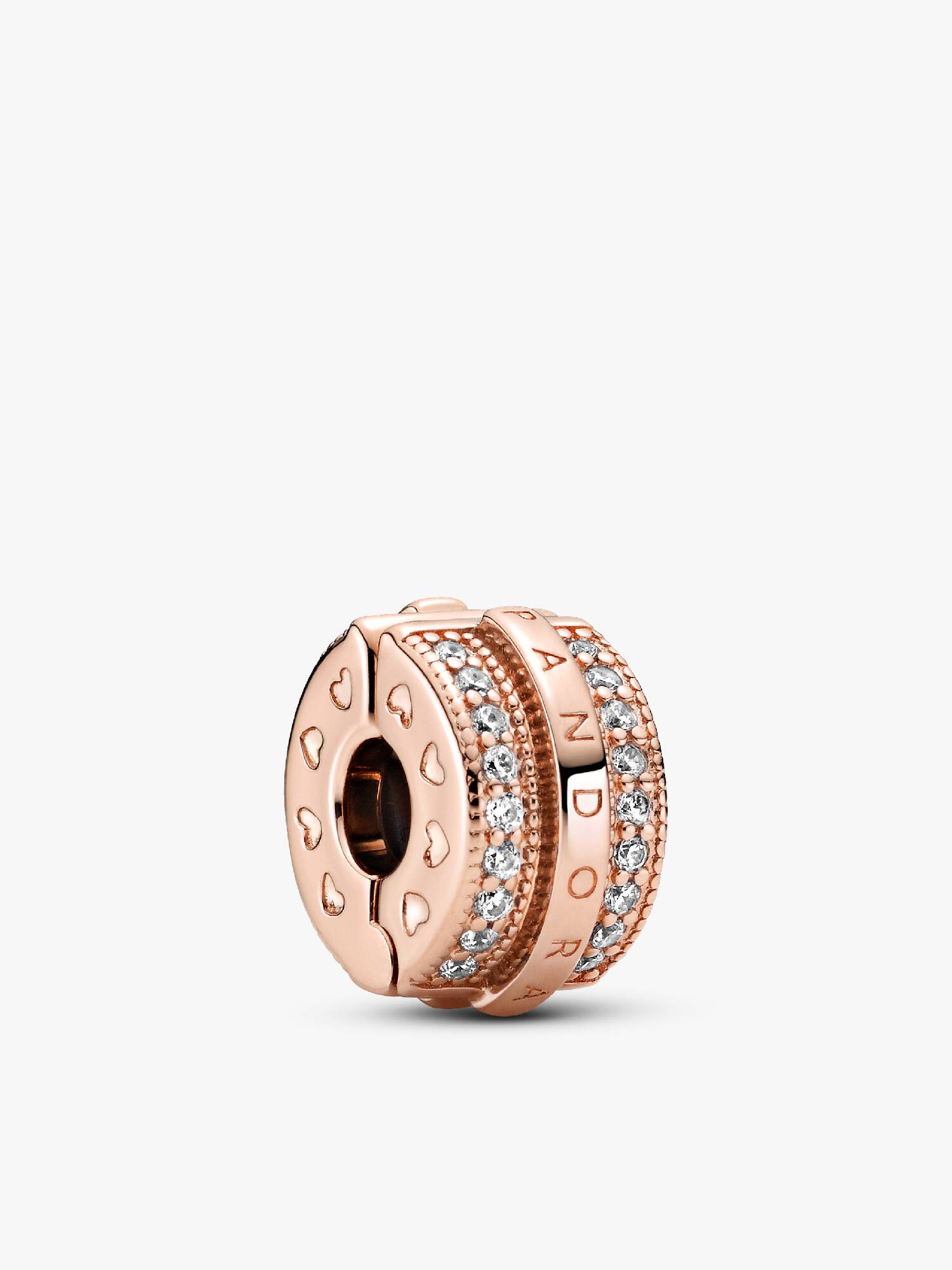 Sparkling Pavé Lines & Logo Clip Charm