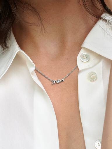 Mum Pavé Collier Necklace