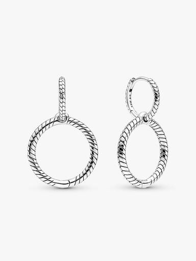 Pandora Moments Charm Double Hoop Earrings