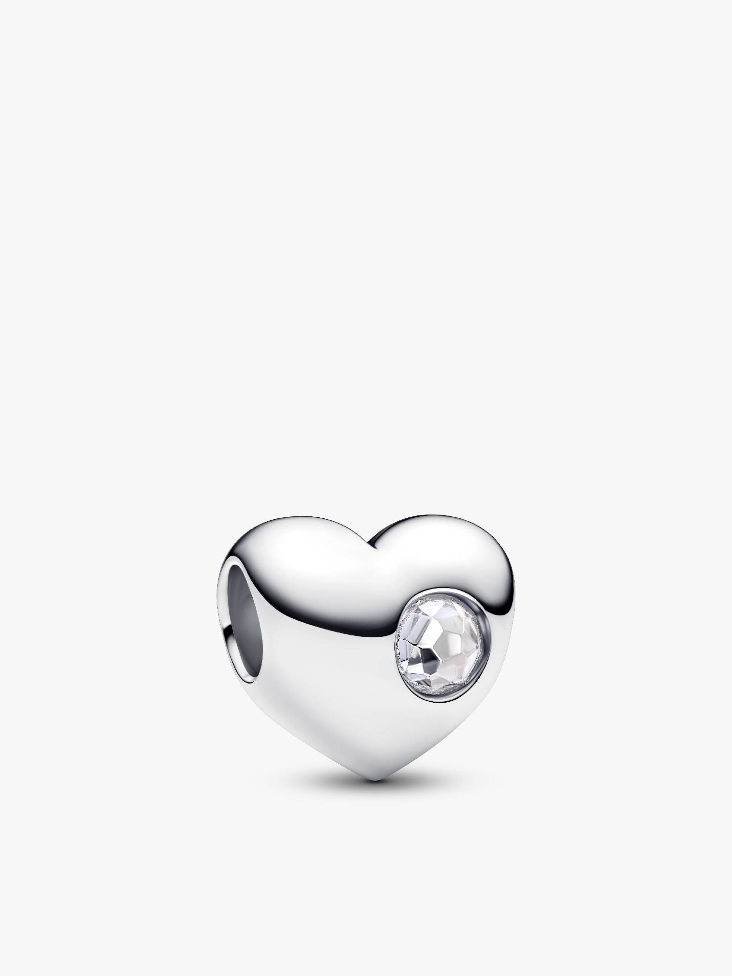 Engravable Clear Stone Heart Charm