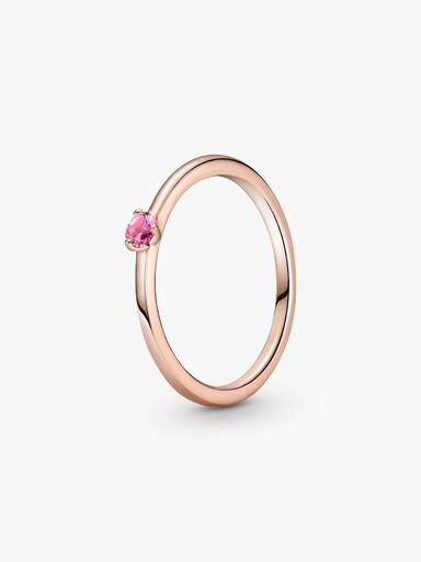 Pink Solitaire Ring