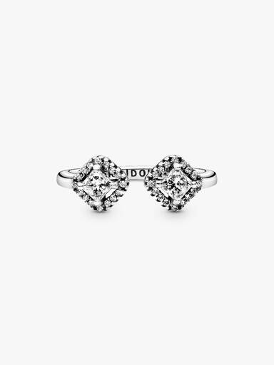 Square Sparkle Open Ring