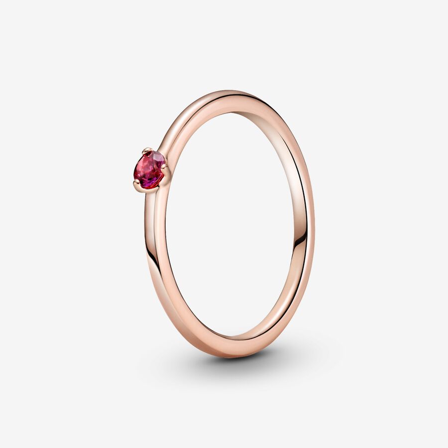 Red Solitaire Ring image number 0