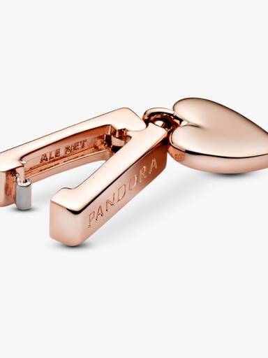 PANDORA Reflexions dangling heart clip charm in 14k rose gold-plated