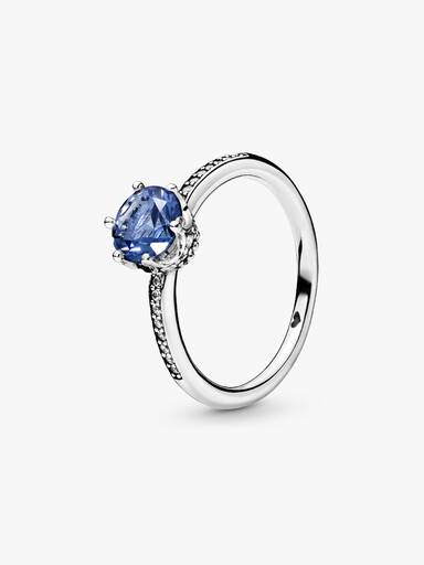 Blue Sparkling Crown Ring