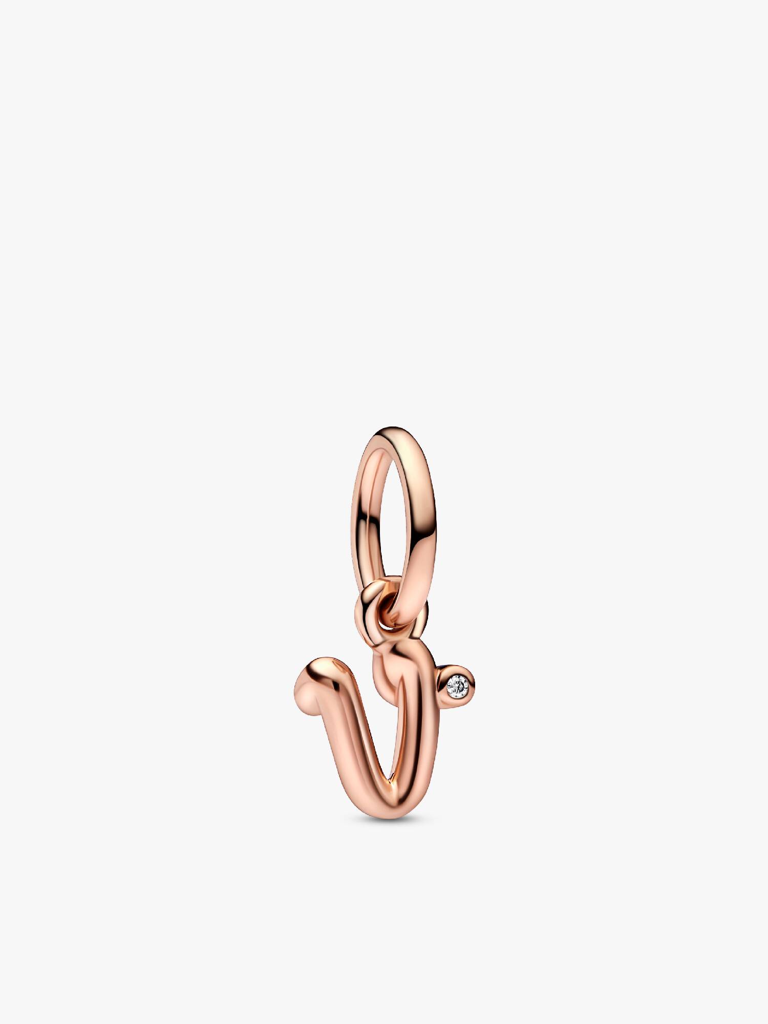Letter v Script Alphabet Dangle Charm