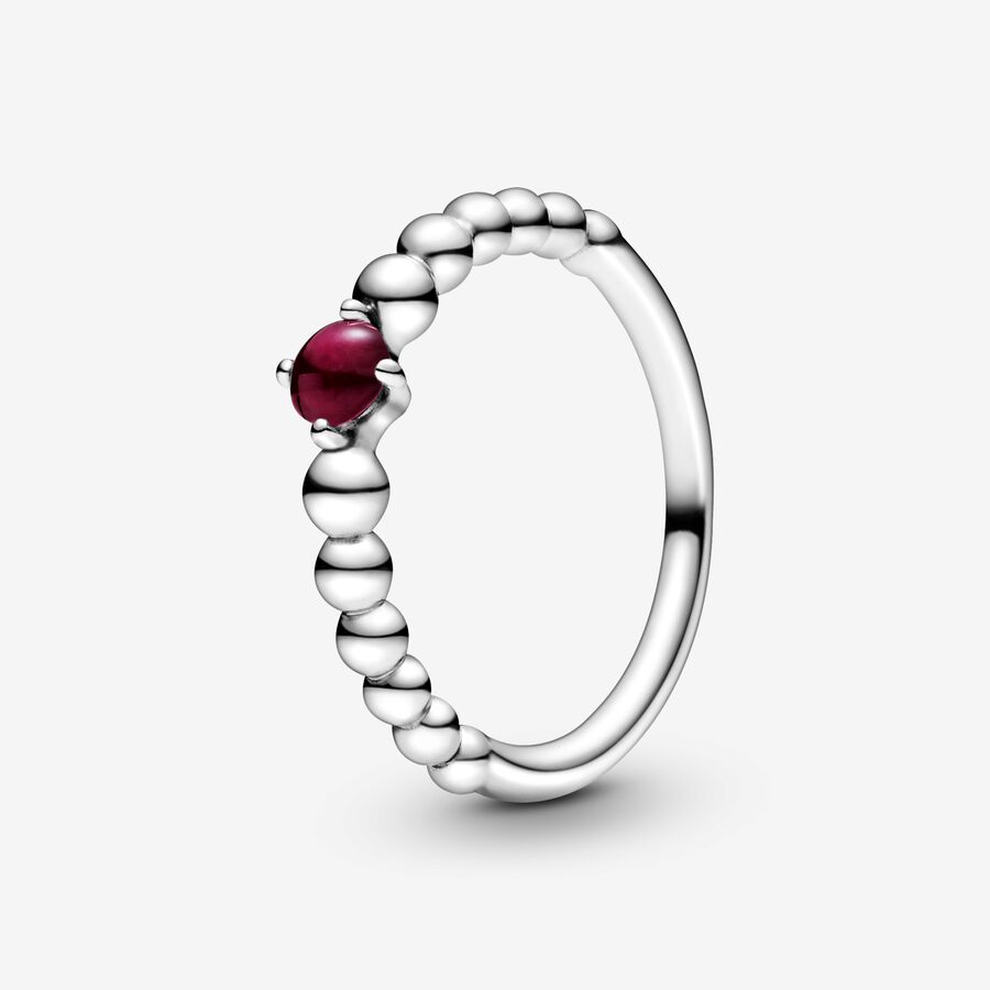 Dark Red Beaded Ring image number 0