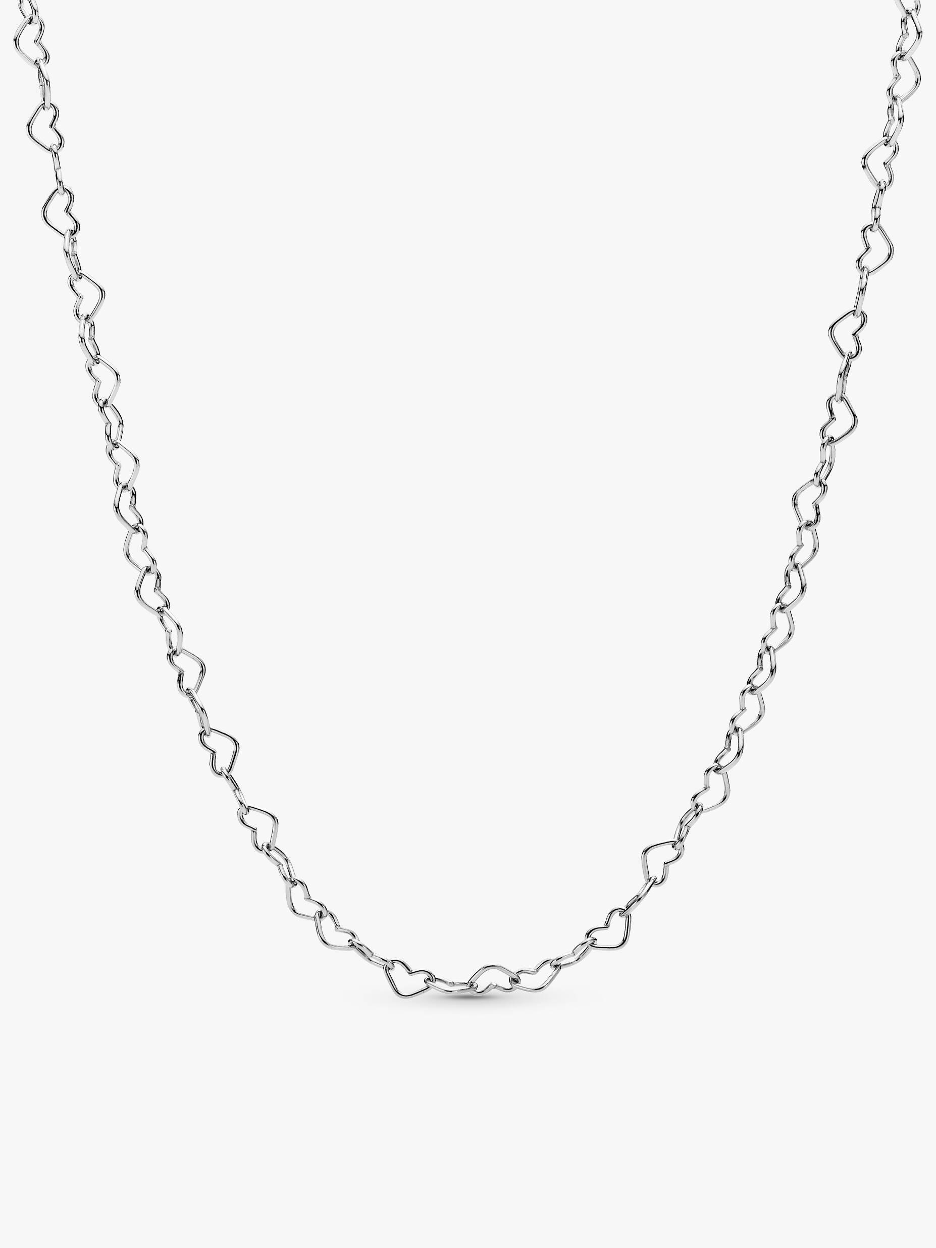 Joined hearts silver necklace