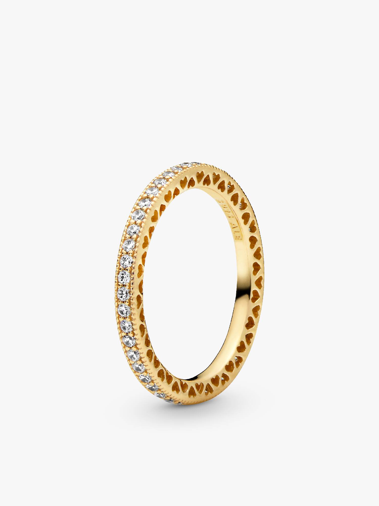 14k Gold-plated ring with clear cubic zirconia