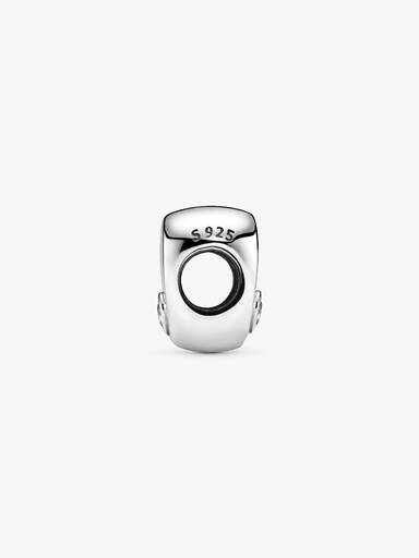 Best Friends heart silver charm with clear cubic zirconia