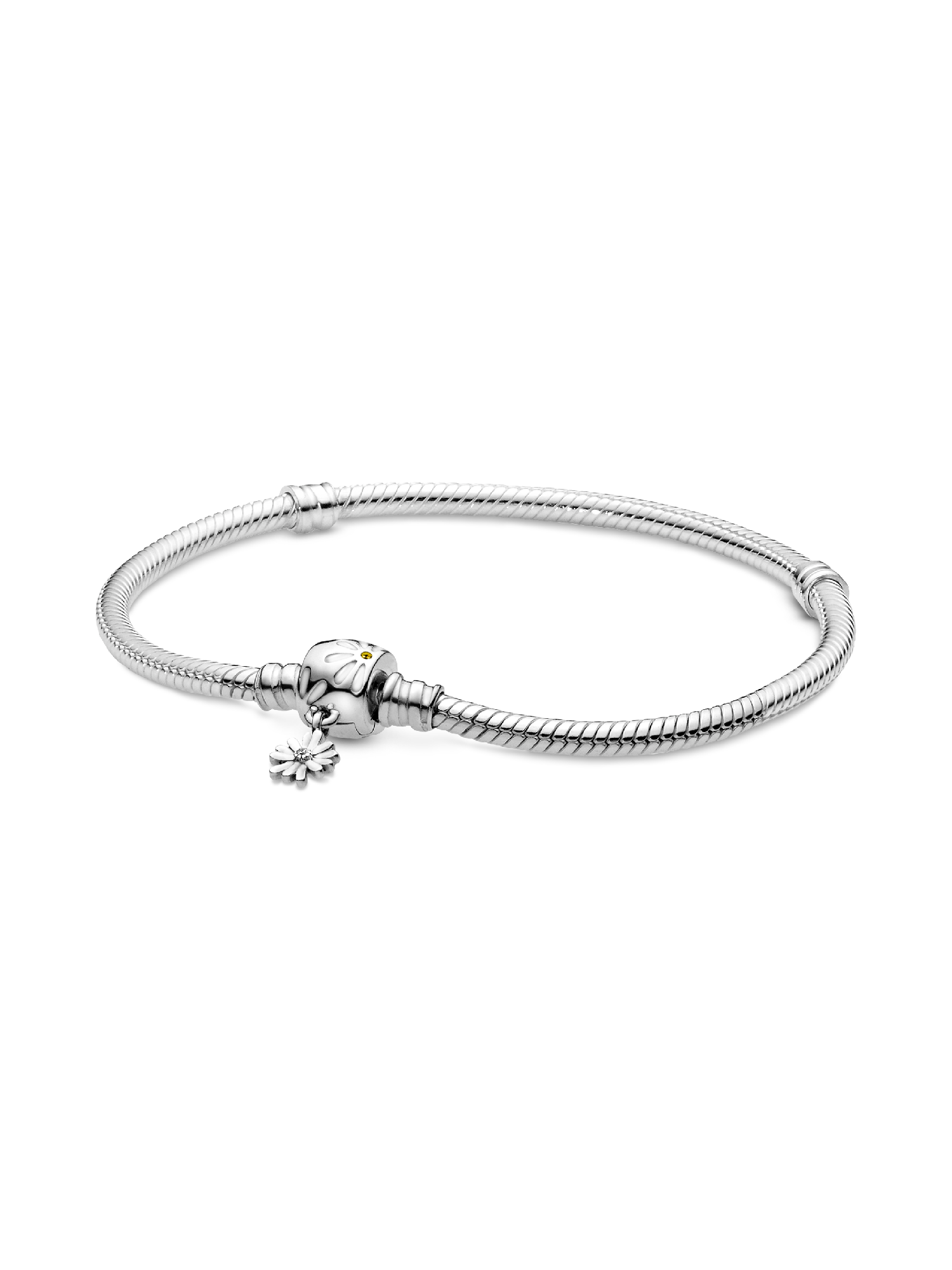 アクセサリー Pandora Set Bracelet,Earing,Necklace Snake chain sterling silver bracelet and daisy clasp with yellow