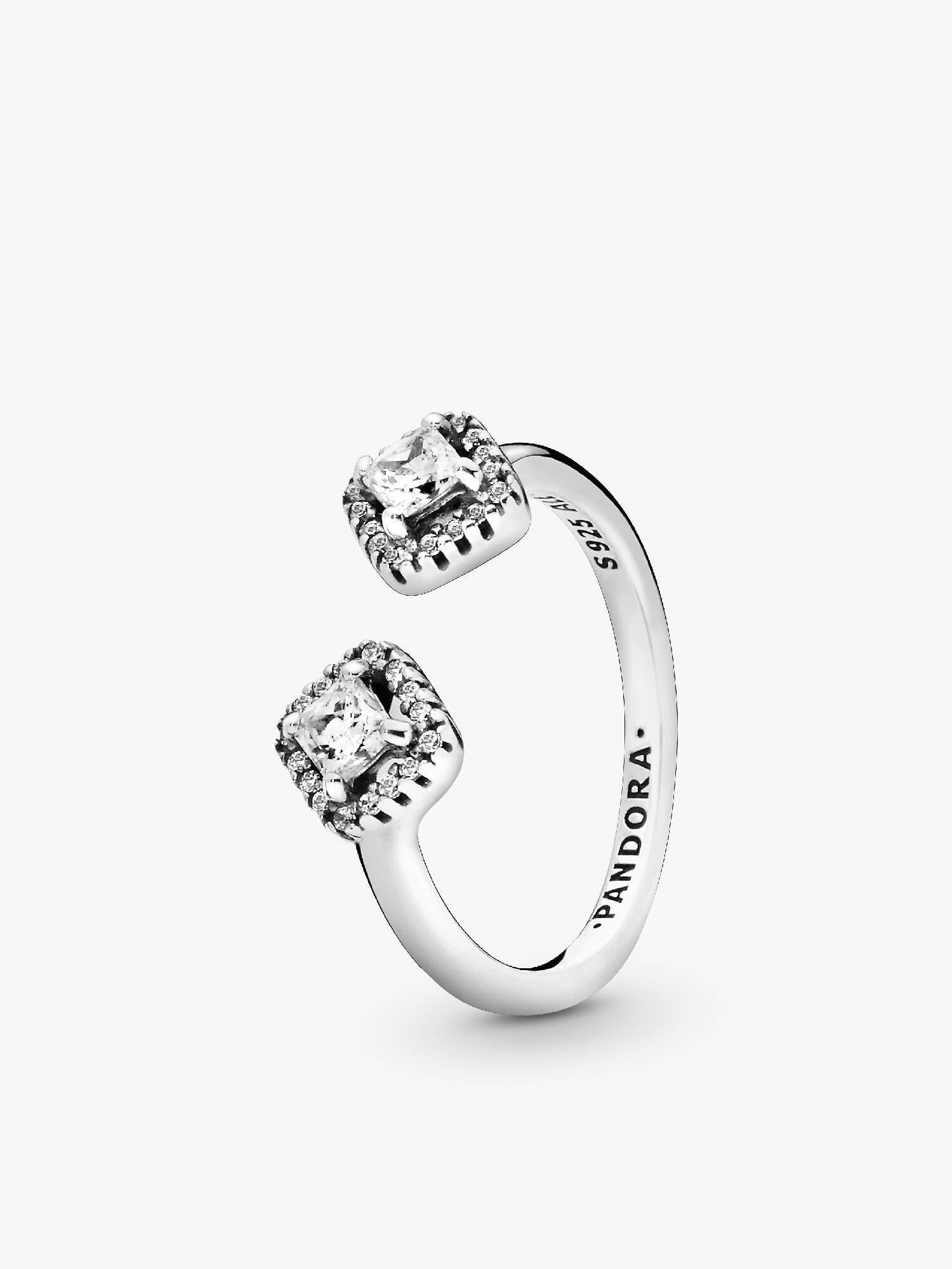 Square Sparkle Open Ring
