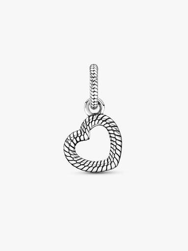 Snake Chain Pattern Open Heart Pendant