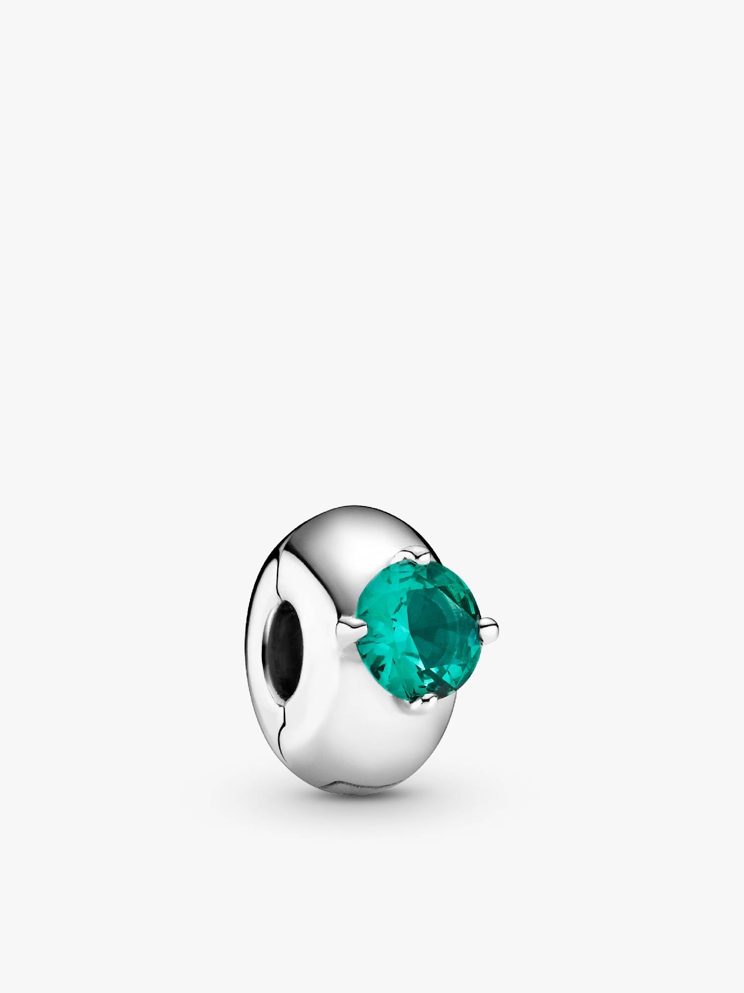 Green Round Solitaire Clip Charm
