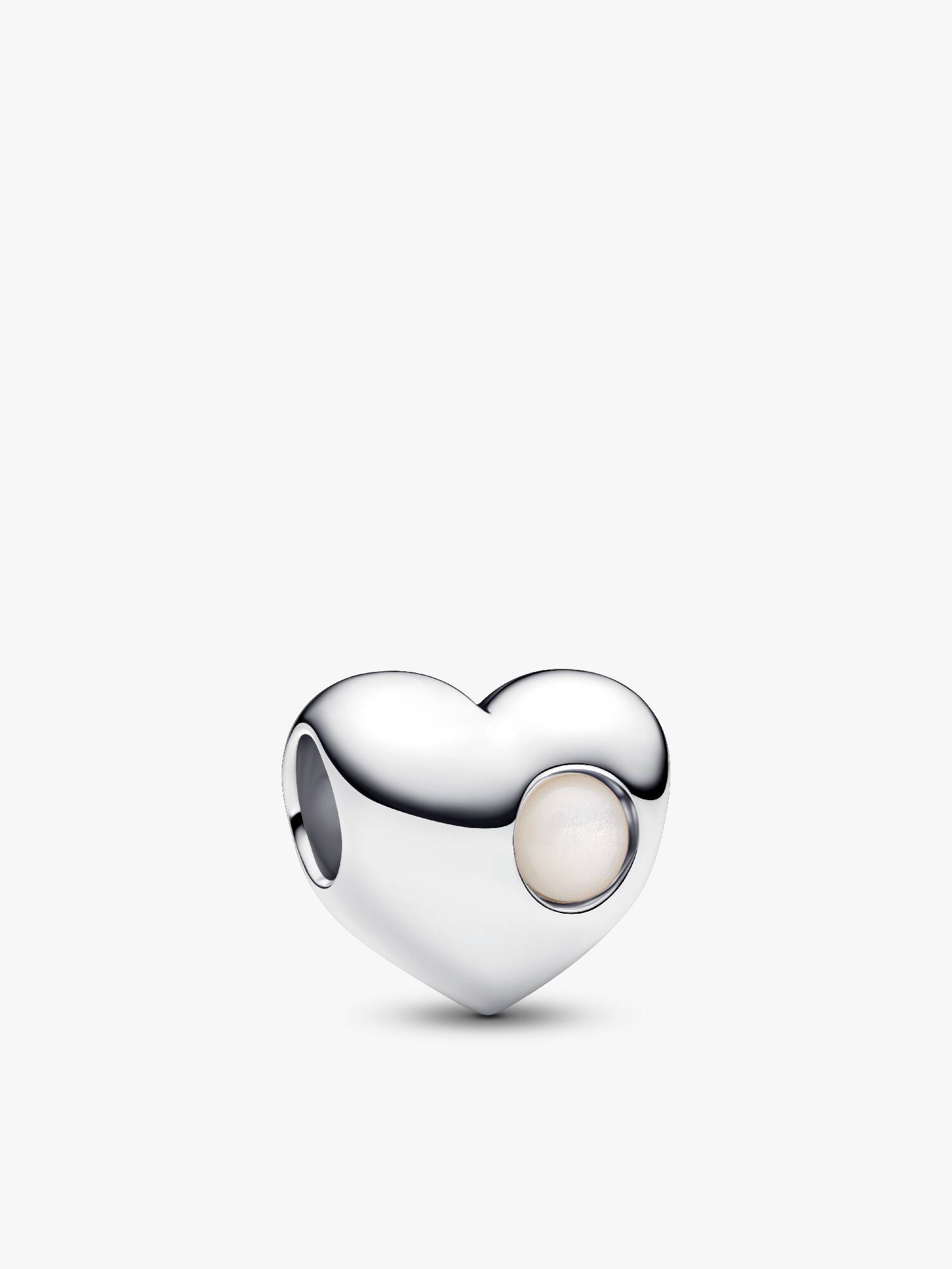 Engravable White Stone Heart Charm