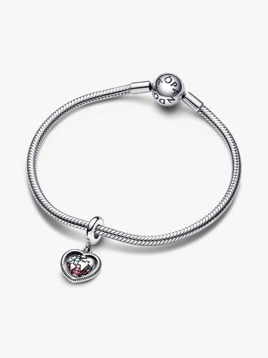 Family Spinning Heart Globe Dangle Charm