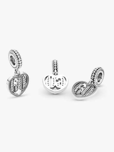 60 silver dangle with clear cubic zirconia