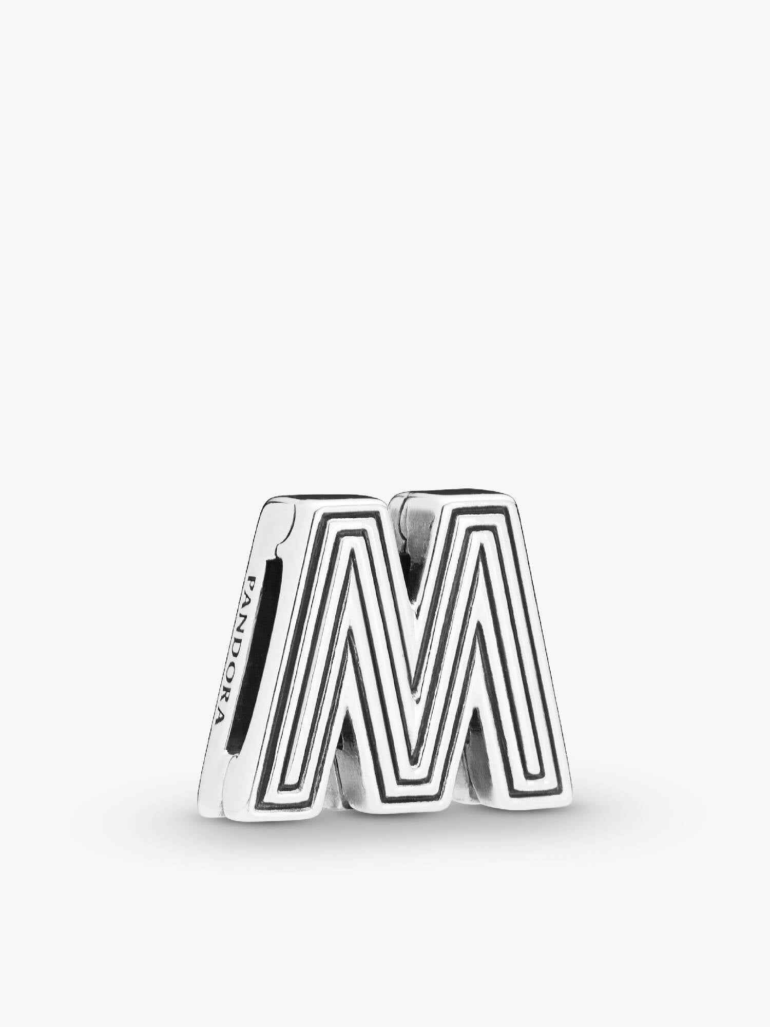 Pandora Reflexions letter M silver clip charm