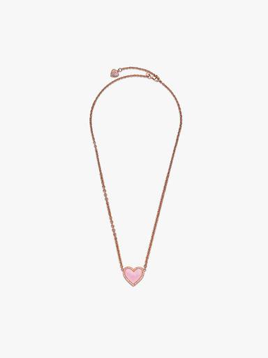 Pink Swirl Heart Collier Necklace