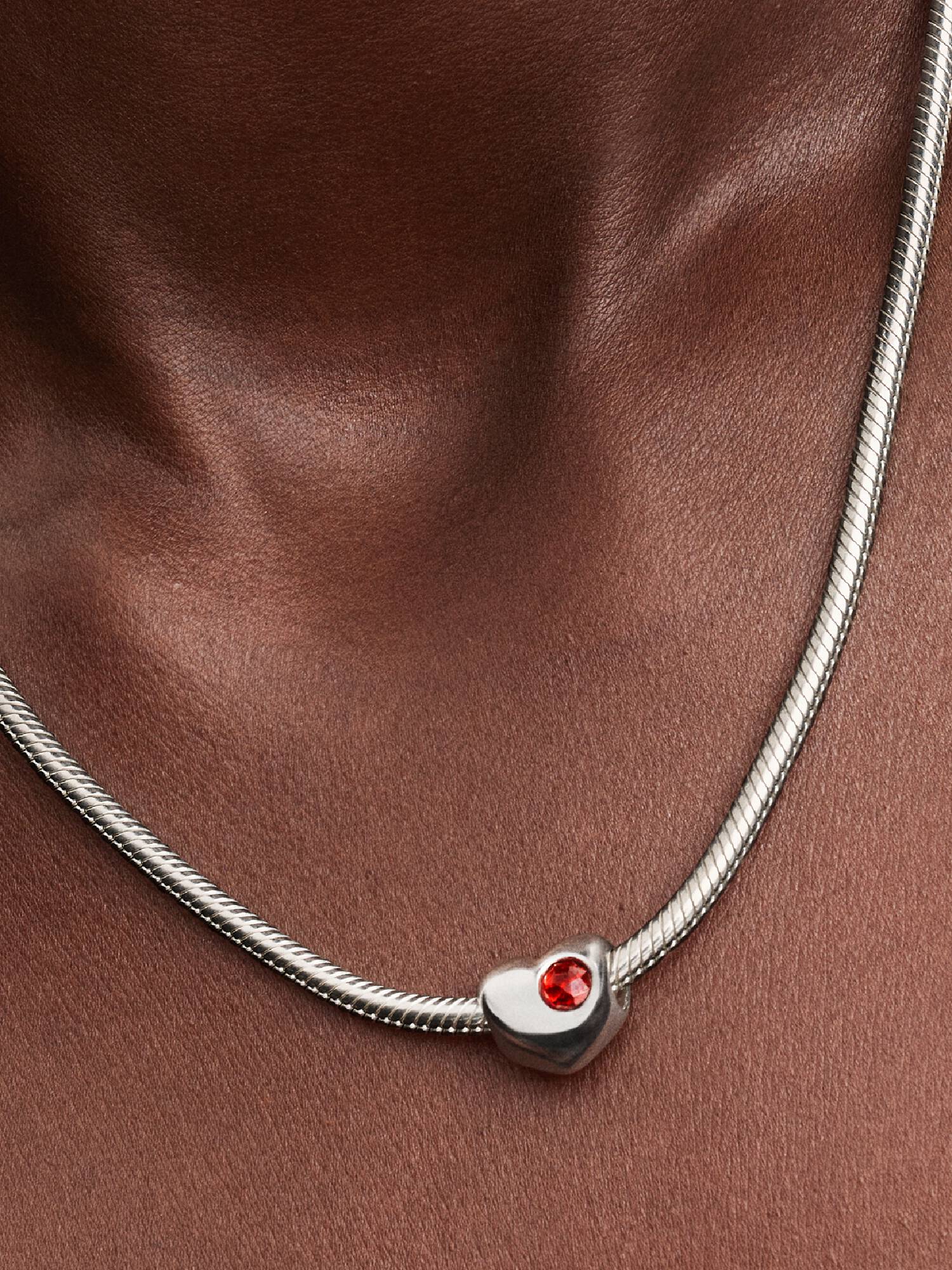 Engravable Red Stone Heart Charm