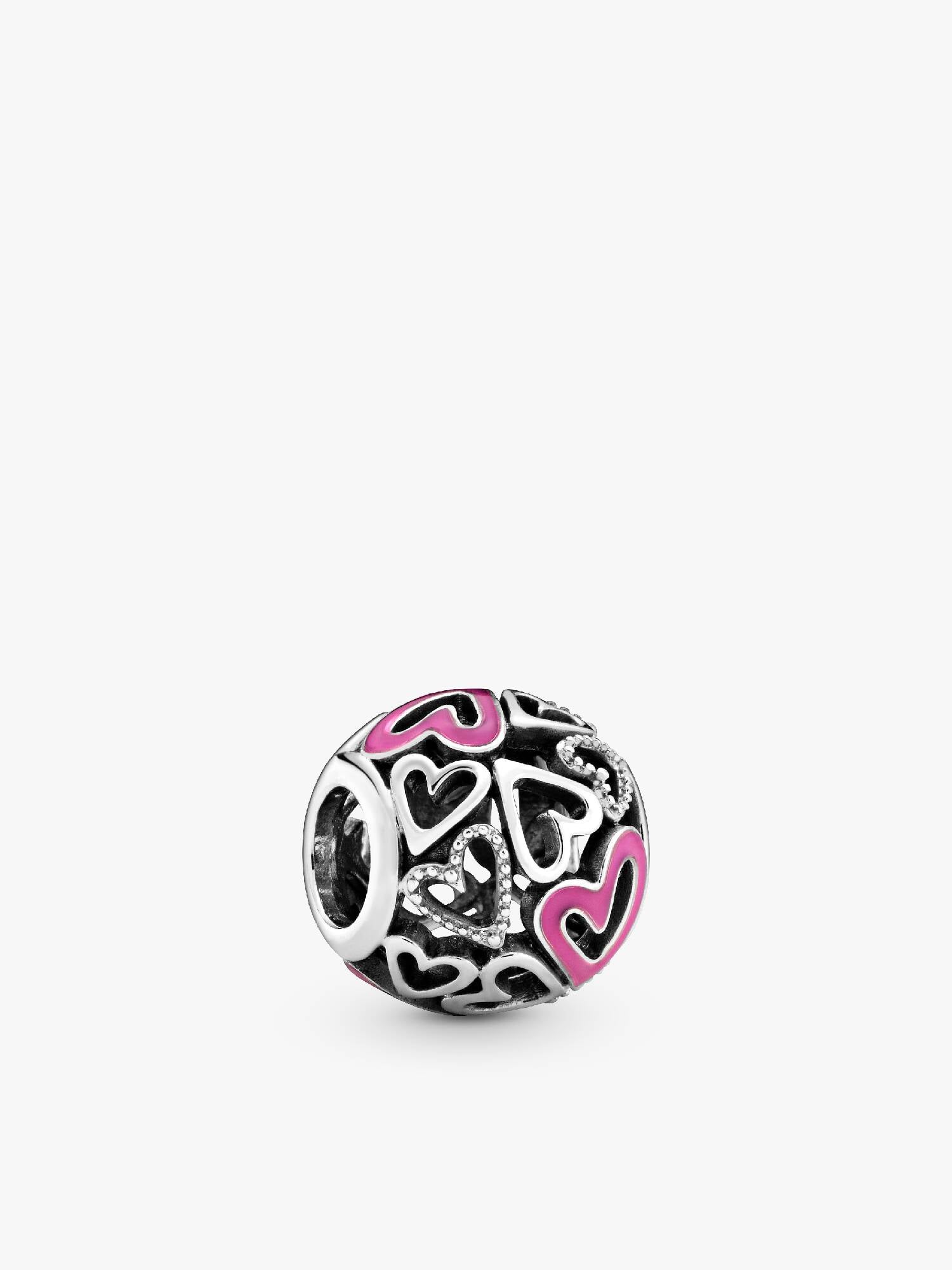 Pink Openwork Freehand Heart Charm