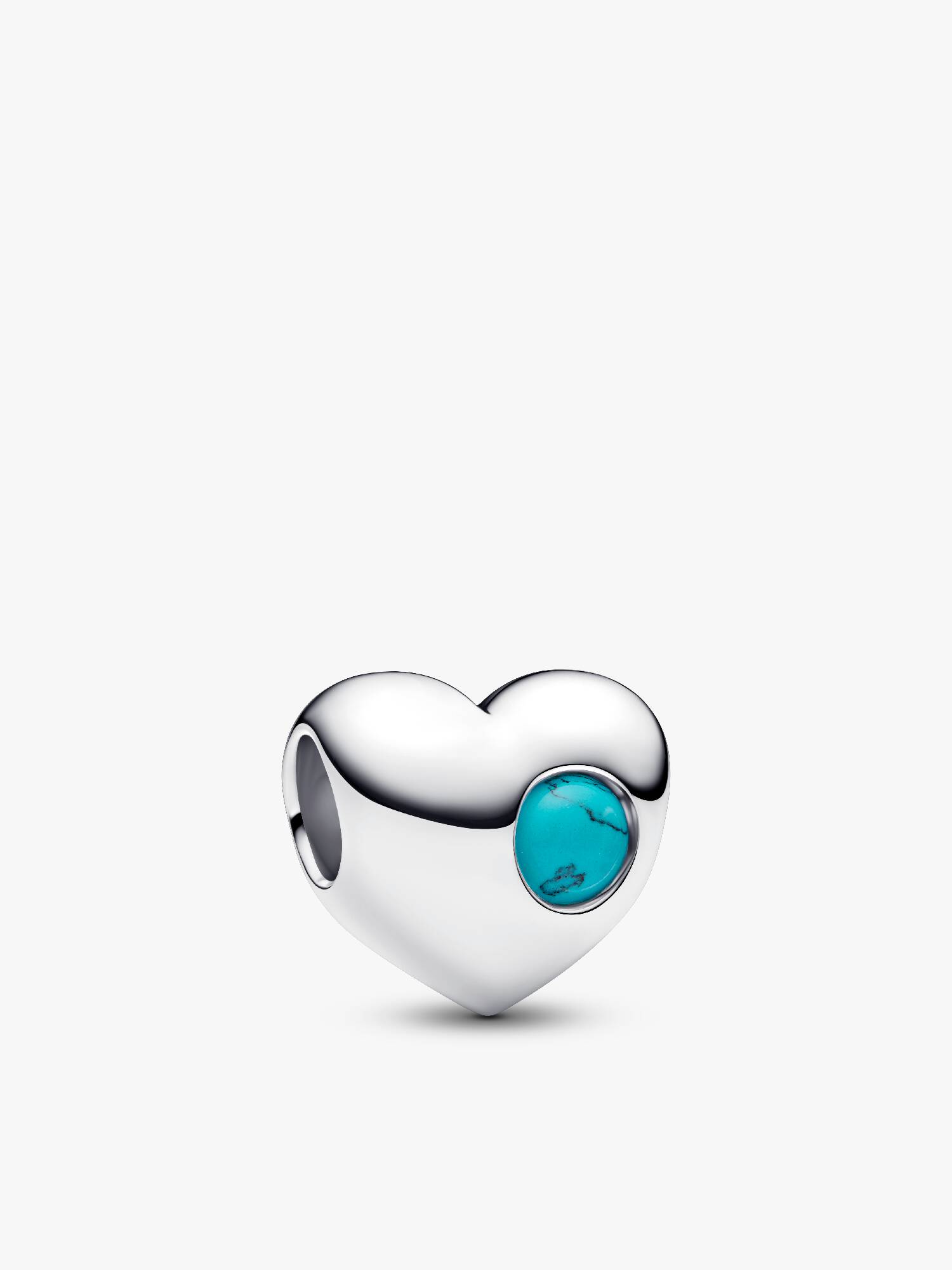 Engravable Turquoise Blue Stone Heart Charm
