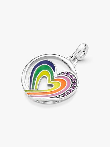 Pandora ME Rainbow Heart of Freedom Medallion Charm