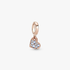 Light Blue Pavé Tilted Heart Dangle Charm Light Blue Pavé Tilted Heart Dangle Charm