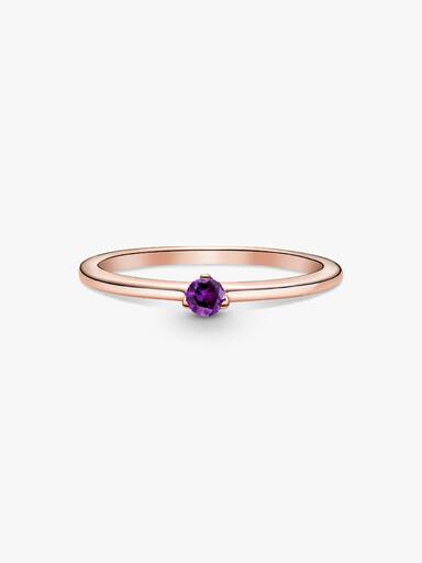 Purple Solitaire Ring