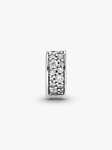 Clear Pavé Heart Clip Charm