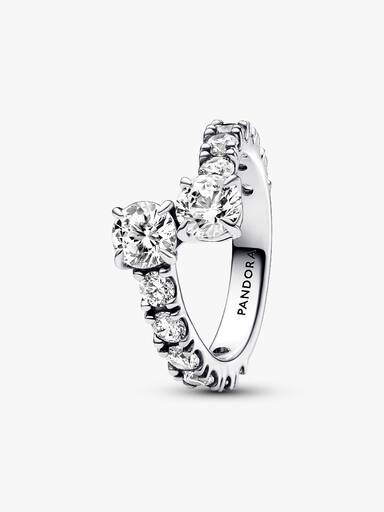 Sparkling Overlapping Band Ring