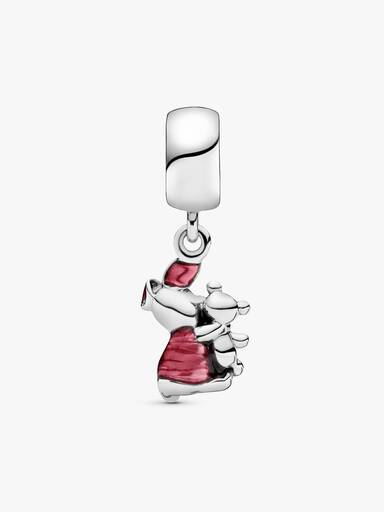 Disney Piglet silver dangle with pink enamel