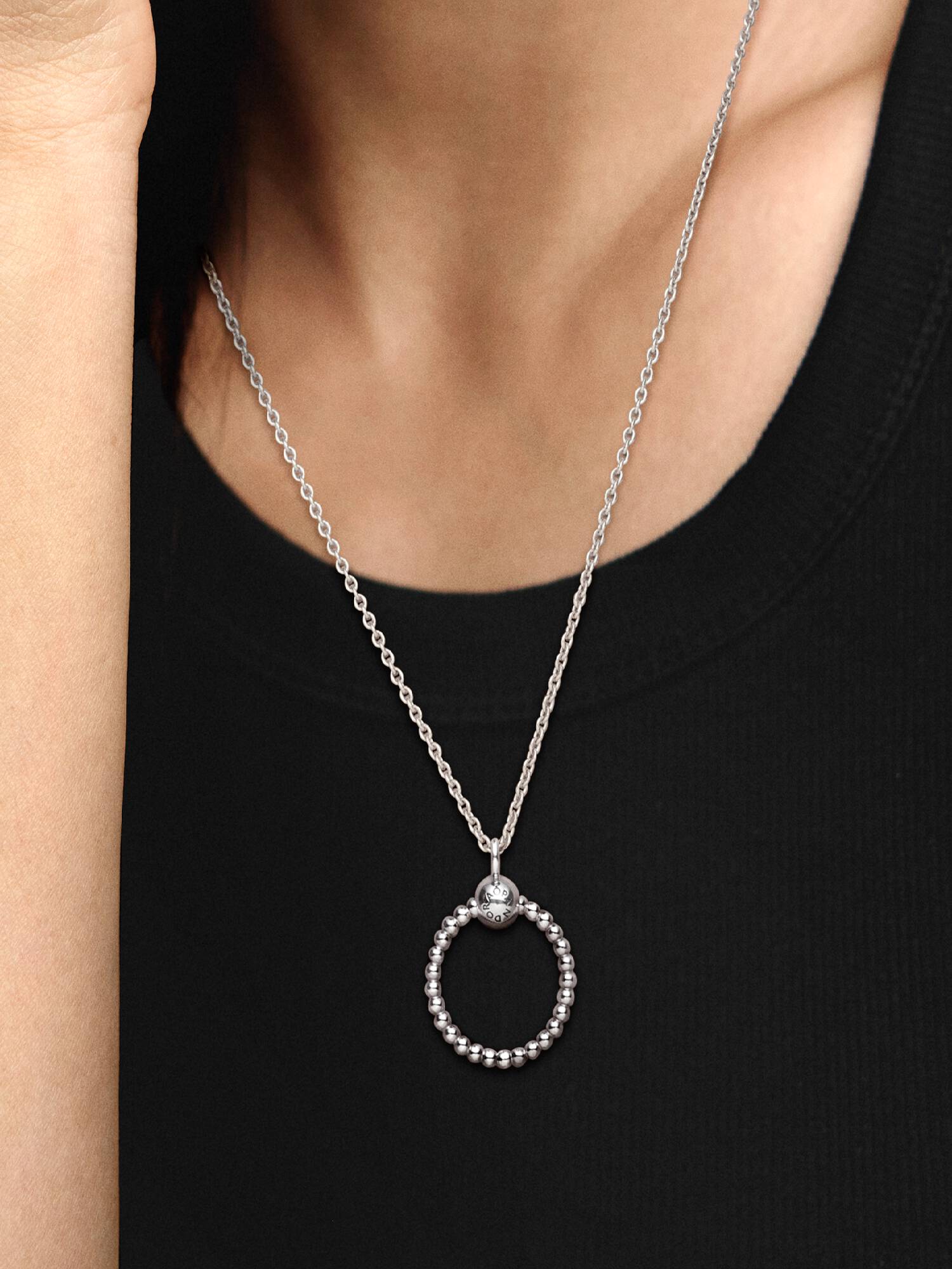 Pandora Moments Small Beaded O Pendant