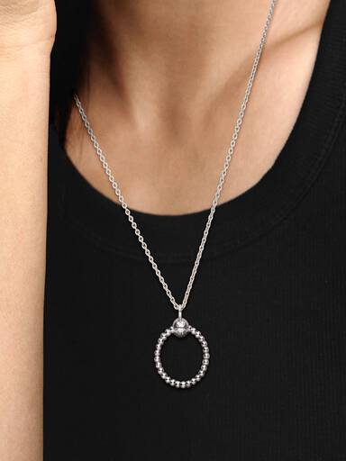 Pandora Moments Small Beaded O Pendant