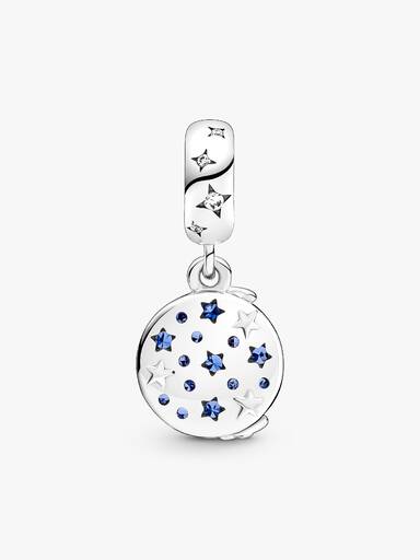 Santa Claus On The Moon Double Dangle Charm