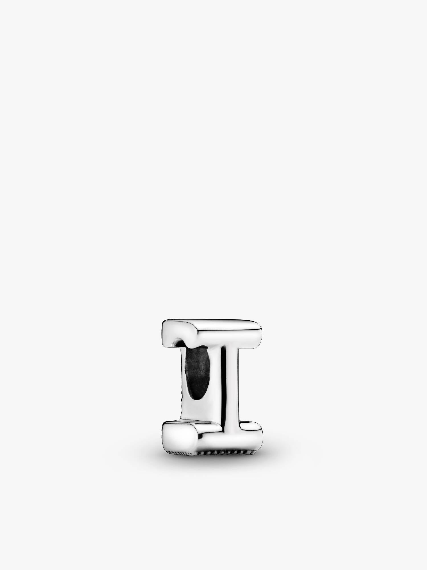 Letter I silver charm