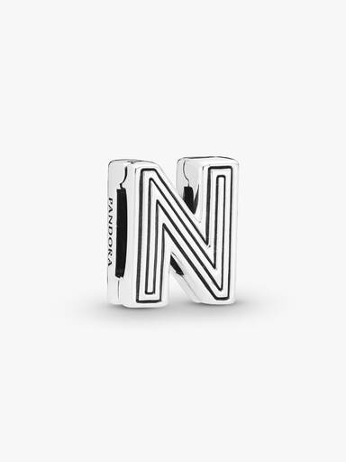 Pandora Reflexions letter N silver clip charm