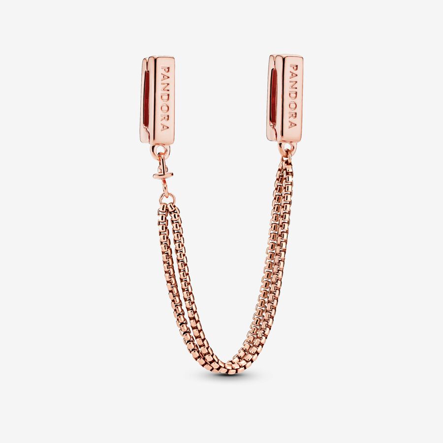 PANDORA Reflexions safety chain in 14k rose gold-plated image number 0