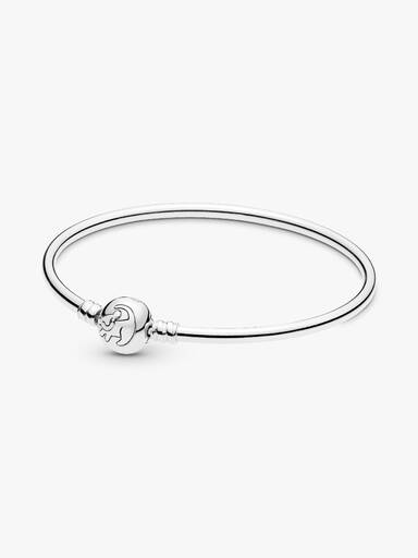 Disney Simba silver bangle with golden coloured cubic zirconia