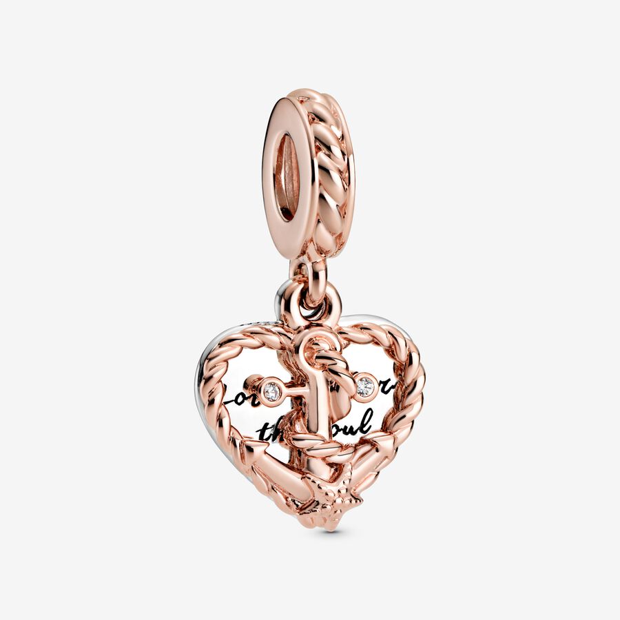 Rope Heart & Love Anchor Dangle Charm image number 0
