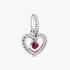 Dark Red Beaded Heart Dangle Charm Dark Red Beaded Heart Dangle Charm