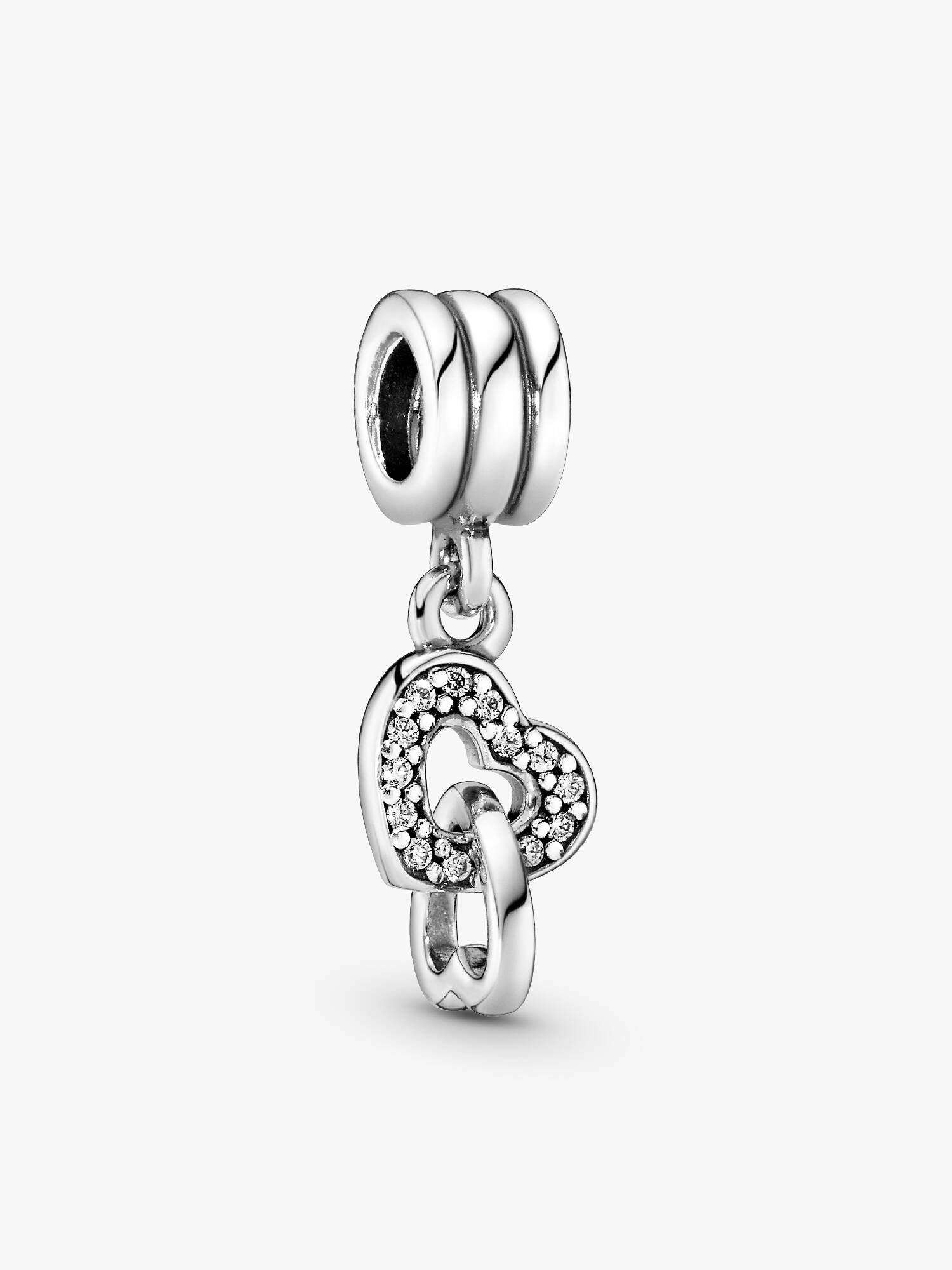 Interlocked Hearts Dangle Charm