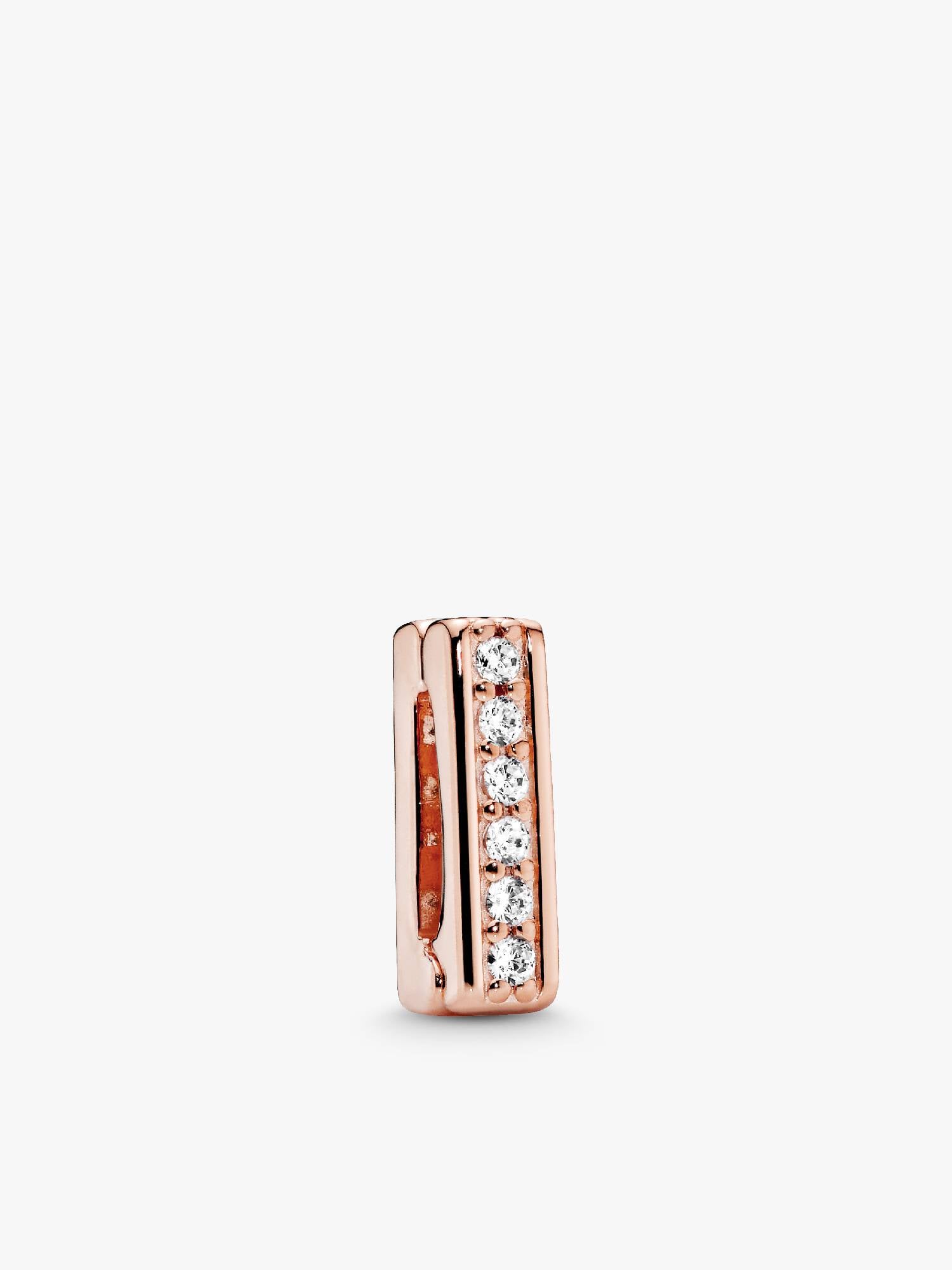 PANDORA Reflexions clip charm in 14k rose gold-plated with clear cubic zirconia