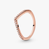 Wishbone 14k rose gold-plated ring with clear cubic zirconia Wishbone 14k rose gold-plated ring with clear cubic zirconia