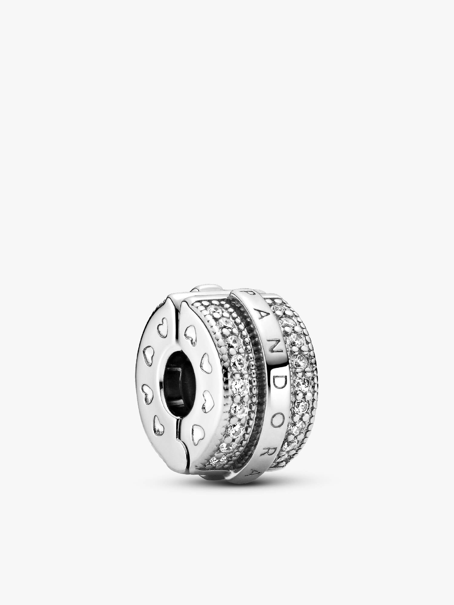 Sparkling Pavé Lines & Logo Clip Charm