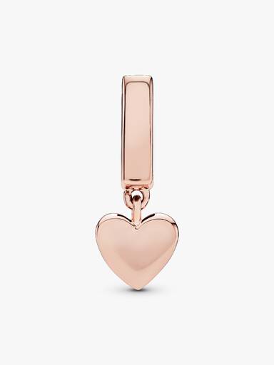 PANDORA Reflexions dangling heart clip charm in 14k rose gold-plated