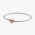 Silver bangle with 14k rose gold-plated clasp Silver bangle with 14k rose gold-plated clasp